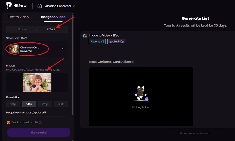 Uploading the photo to HitPaw AI Video Generator