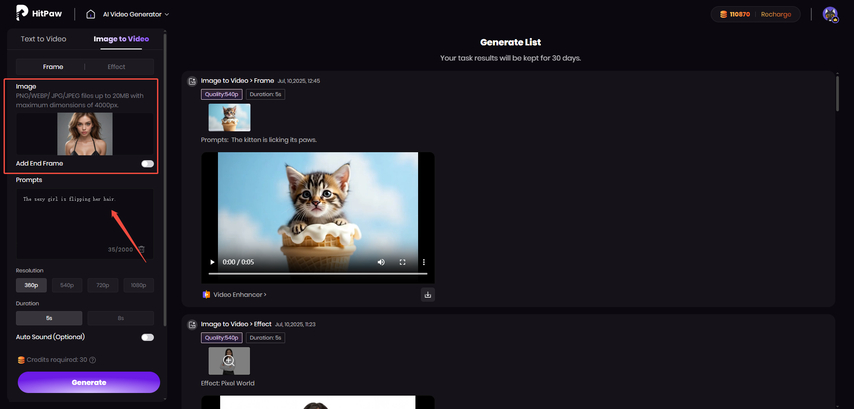 how to use hitpaw ai video generator