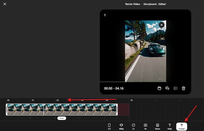 Using the Re-cut feature in the Sora AI video generator