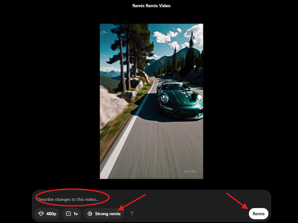 Using the Remix feature in the Sora AI video generator
