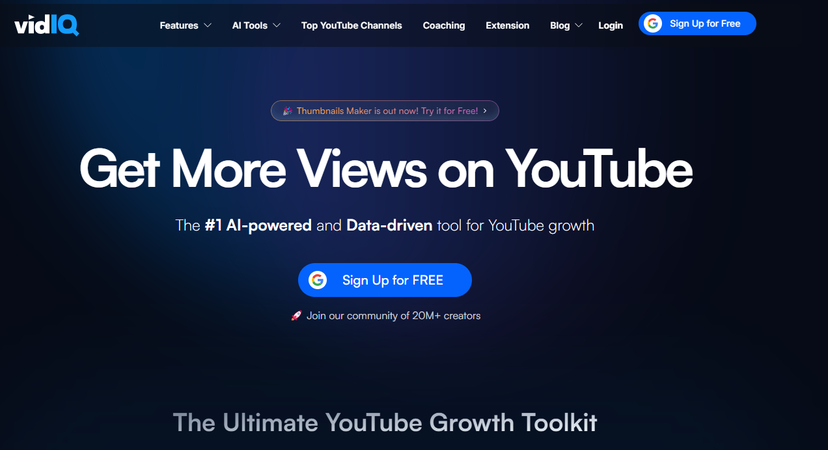 VidIQ AI tool for YouTube topic discovery
