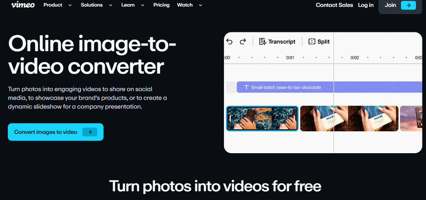 Vimeo photo video maker desktop browser app