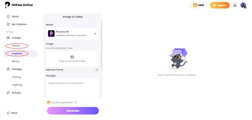 open text to video mode