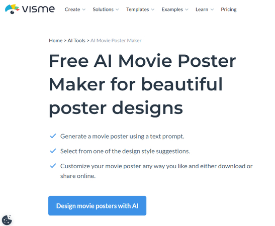 Visme AI movie poster generator