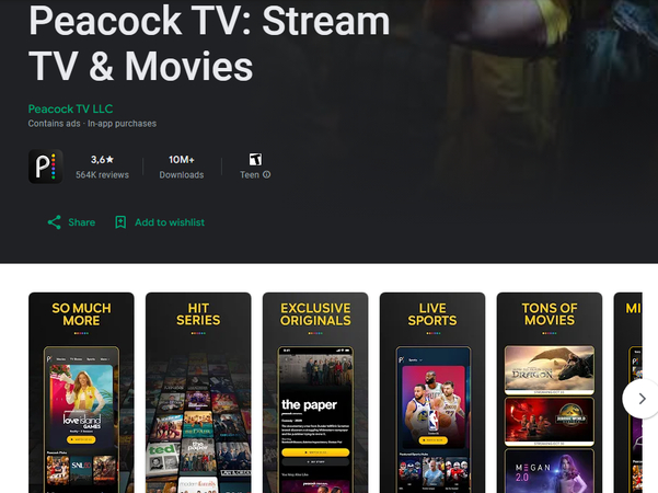 Vumoo alternative Peacock TV app