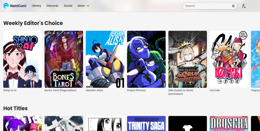 WEBTOON alternative NamiComi