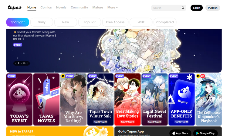 WEBTOON alternative Tapas