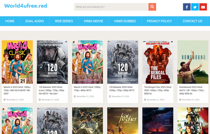 World4uFree Bollywood movie download site