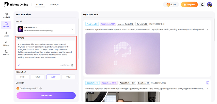 describe winter olympics video