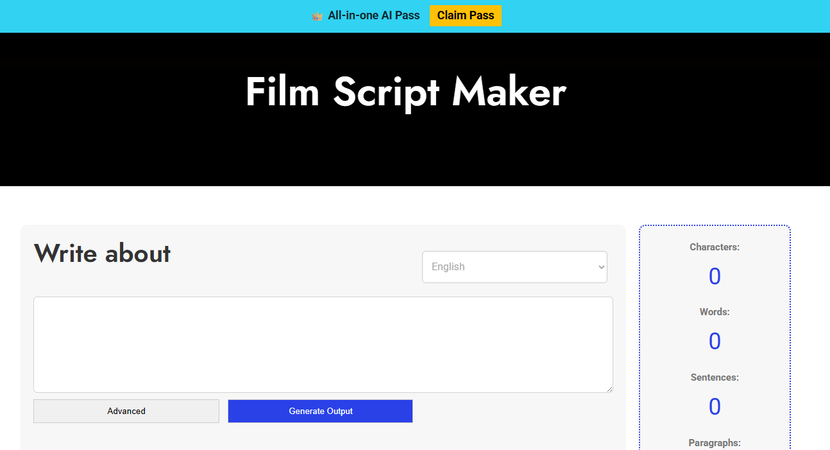 Writecream AI movie script generator