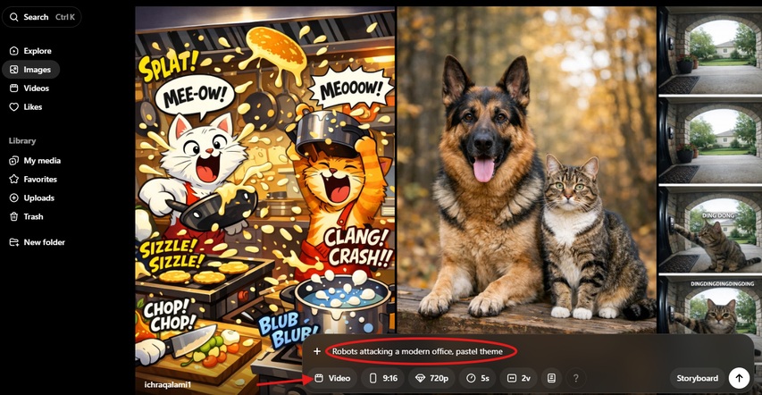 Writing a prompt in Sora AI Text to Video