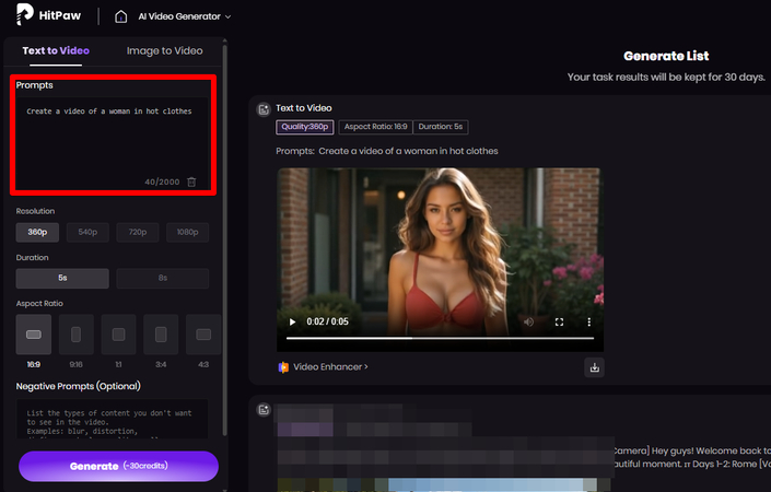 Escrevendo um prompt para gerar um vídeo de IA