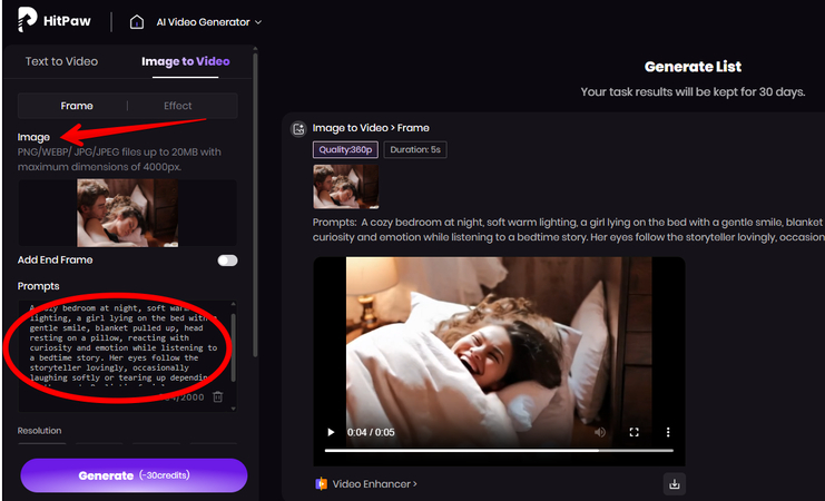 Writing a text prompt to create an AI girlfriend reacting to bedtime stories