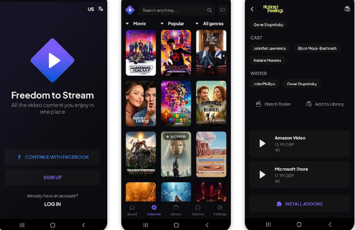 Stremio mobile MP4 movie download app