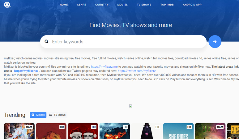 YesMovies alternative MyFlixer