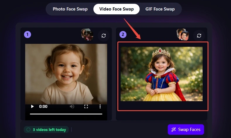 upload face for swapping